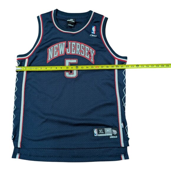 Jason Kidd #5 New Jersey Nets Reebok NBA Stitched Basketball Jersey Youth XL +2 - Picture 5 of 6